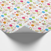 キャンデー及び菓子のテーマの包装紙 ラッピングペーパー (角)