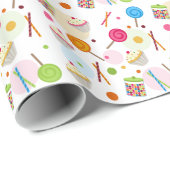 キャンデー及び菓子のテーマの包装紙 ラッピングペーパー (ロールコーナー)