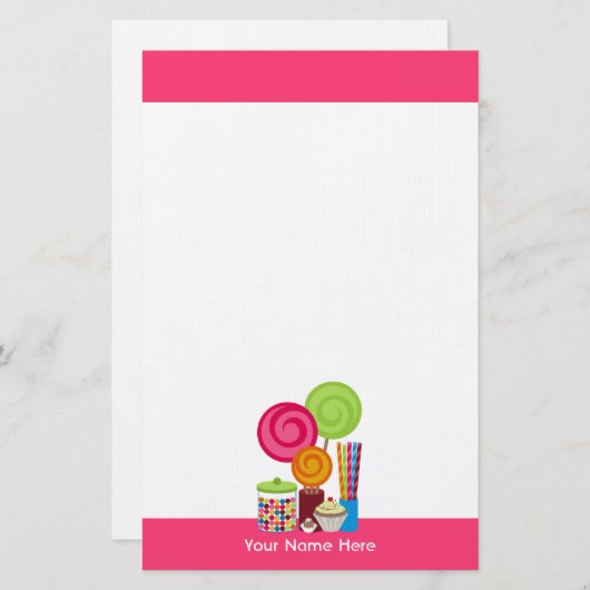 キャンデー及び菓子の文房具 便箋 (正面/裏面)