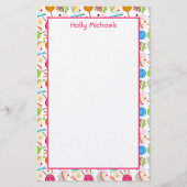 キャンデー及び菓子パターンパーソナライズな文房具 便箋 (正面)