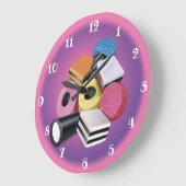 キャンデーAllsorts。 大きい柱時計。 ピンク及び紫色 ラージ壁時計 (傾斜)