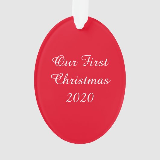 キャンデ素朴ィー·サトウキビ·ハートが私たちの初めてのクリスマスを愛 オーナメント (裏面)