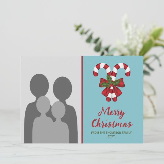 キャンデ赤と白ィー缶2枚の写真カスタム付き シーズンカード (スタンド正面)