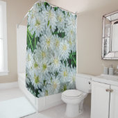 キャンドゥフトホワイトフラワーグラフィックアートシャワーカーテン シャワーカーテン (インサイチュ)