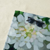 キャンドゥフトホワイトフラワーグラフィック ビーチタオル (インサイチュ)