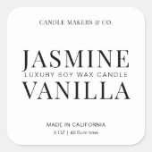 キャンドエレガントルスクエアラベルミニマル白黒 スクエアシール (正面)