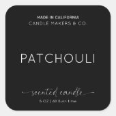 キャンドエレガントル包装ミニマル白黒Sq スクエアシール (正面)