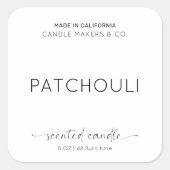 キャンドエレガントル包装用ミニマル白黒 スクエアシール (正面)