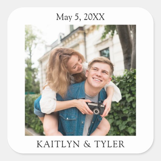 キャンドパーソナライズされたル結婚式の引き出物感謝していカスタム スクエアシール (正面)