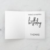 キャンドパーソナライズされたル誕生日ミニマルシンプル カード (内部)