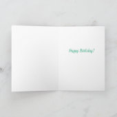 キャンドモダンルお誕生日ケーキ水玉模様グリーンブルー カード (内部)