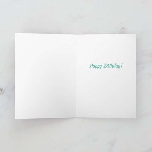 キャンドモダンルお誕生日ケーキ水玉模様グリーンブルー カード (内部)