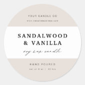 キャンドモダンルスズブランディングラベル製品シール ラウンドシール (正面)