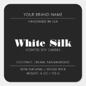 キャンドモダンルブラック製品包装ラベル スクエアシール (正面)