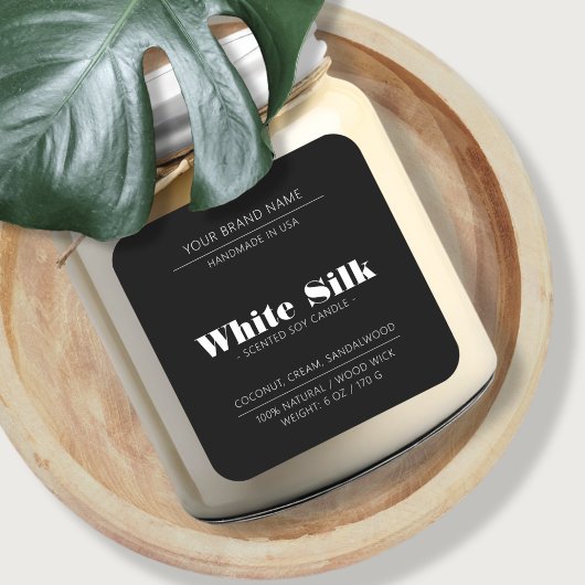 キャンドモダンルブラック製品包装ラベル スクエアシール