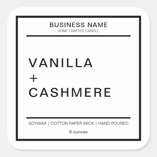 キャンドモダンル製品ラベル スクエアシール (正面)