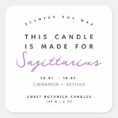 キャンドモダンル〔占星術の〕十二宮図ラベル スクエアシール (正面)