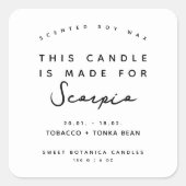 キャンドモダンル〔占星術の〕十二宮図ラベル スクエアシール (正面)