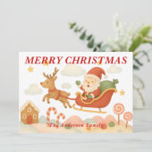 キャンドリお洒落ー飛んでいるランドクリスマスの上のそり シーズンカード (スタンド正面)