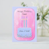 キャンドルかわいらしカード付きお誕生日ケーキ (スタンド正面)