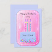 キャンドルかわいらしカード付きお誕生日ケーキ (正面/裏面)