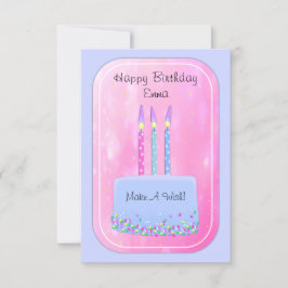 キャンドルかわいらしカード付きお誕生日ケーキ