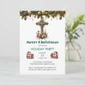 キャンドルとオーナメントクロスクリスマス 招待状 (スタンド正面)
