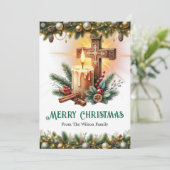 キャンドルとシナモンスティックとクロス,クリスマス シーズンカード (スタンド正面)