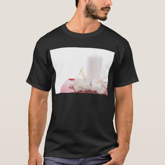キャンドルとハート Tシャツ (正面)