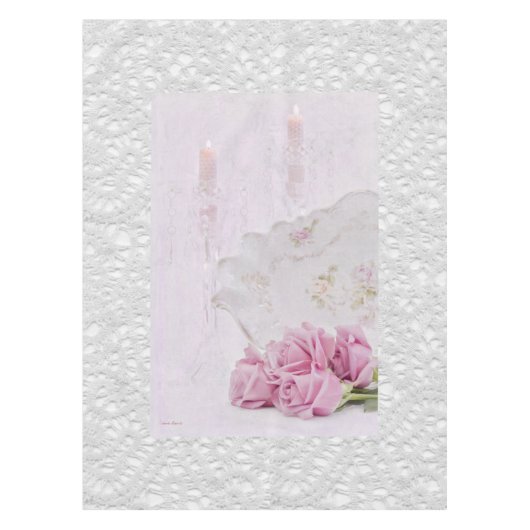 キャンドルとバラ テーブルクロス (正面)