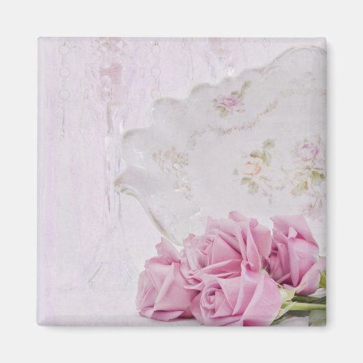 キャンドルとバラ マグネット (正面)