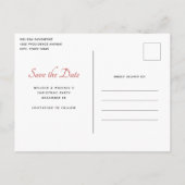 キャンドルとフローラブーケのクリスマスセーブ インビテーションポストカード (裏面)