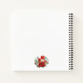 キャンドルとポインセチア花束クリスマス ノートブック (裏面)