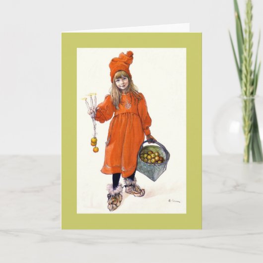 キャンドルとリンゴの付いたブリタ シーズンカード (正面)
