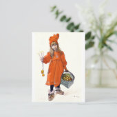 キャンドルとリンゴの付いたブリタ ポストカード (スタンド正面)