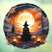 キャンドルと火のある魔女 – Wicca Halloween 2 ウィンドウサイン (シート3)