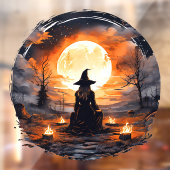 キャンドルと火のある魔女 – Wicca Halloween 2 ウィンドウサイン (シート2)