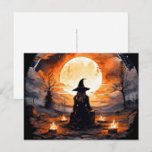 キャンドルと火のある魔女 – Wicca Halloween 2 ポストカード (正面/裏面)