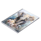 キャンドルと花象を持つ野生動物 ノートブック (左側)