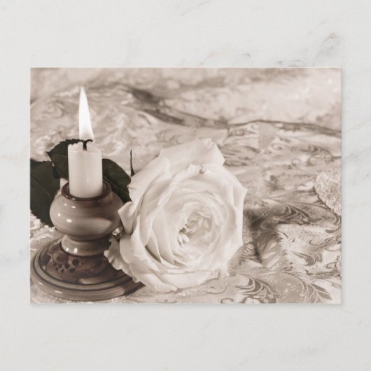 キャンドルと薔薇 ポストカード (正面)