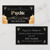 キャンドルと金ゴールドの心霊的な占い師 名刺 (正面/裏面)