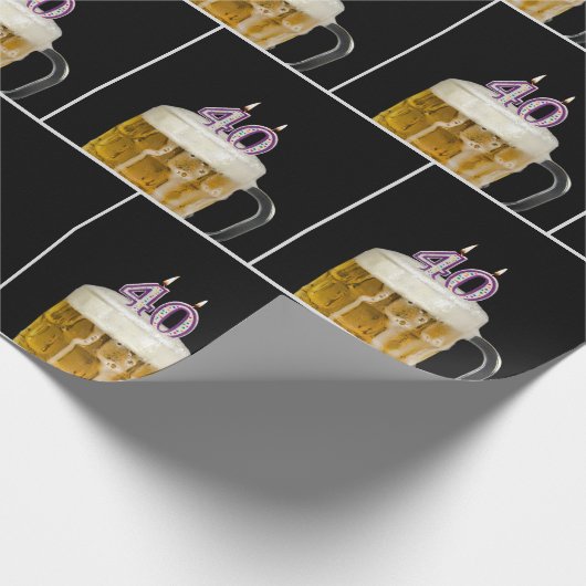 キャンドルと40歳の誕生日ビアマグカップ ラッピングペーパー (角)