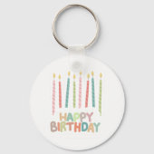 キャンドルのキーチェーンでお誕生日おめでとう キーホルダー (正面)