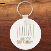 キャンドルのキーチェーンでお誕生日おめでとう キーホルダー (正面)