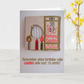 キャンドルのユーモアのある誕生日カード カード (黄色い花)