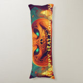 キャンドルの中で怖い顔とカボチャ,ハロウィーン ボディピロー (正面縦)