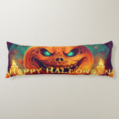 キャンドルの中で怖い顔とカボチャ,ハロウィーン ボディピロー (正面)