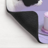 キャンドルの外吹にバースデーハットを着た猫 マウスパッド (コーナー)