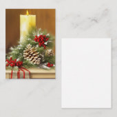 キャンドルの果実と松のコーンはクリスマスを予算 ノートカード (正面/裏面)