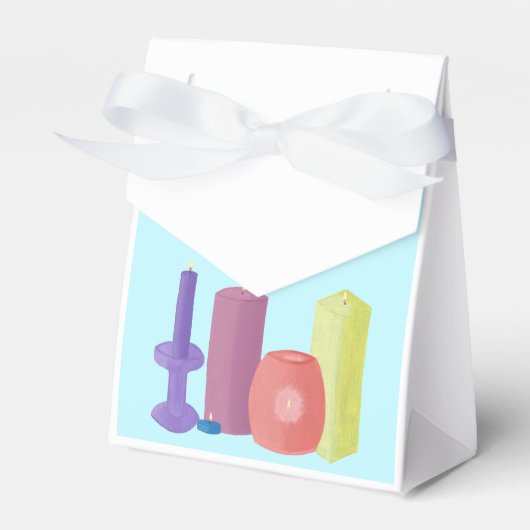 キャンドルをテーマにしたキャンドルのお願いギフトテントボックス フェイバーボックス (正面サイド)